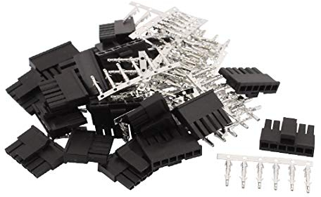 New Lon0167 20 juegos Destacados de plástico negro, eficacia confiable 6 pines, macho, 3,0 mm, paso + 6 pines, terminal de auto, auto, PSU, ATX, conector(id:d89 08 a5 486)