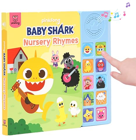 Pinkfong Baby Shark Kindergarten Reime Sound Buch | Premium 10 Knöpfe Lese- und Sing-Alongs, Musik und Song Buch | Lernspielzeuge, Geschenke für Kinder und Kleinkinder