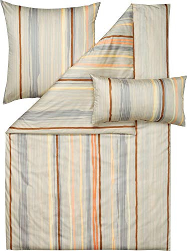 Estella Bettwäsche Mako-Interlock-Jersey braun-beige-apricot-vanille Größe 1x 155x200 cm + 1x 40x80 cm