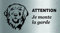 Plaque de Porte Aluminium brossé imprimé - 200x110mm - Chien Attention je monte la garde (Golden Retriever)
