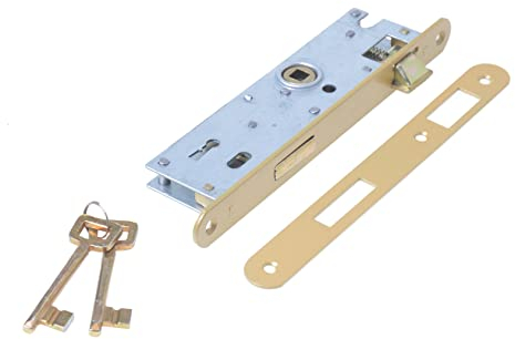Aqbau® Türschloss Zimmertürschloss 72 / 35mm DIN Rechts Zimmertürschlösser mit schlüssel, Zimmertür Einsteckschloss Zimmertür Schloss Bunbartschlüssel Schloss