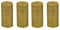 Stumpenkerzen Rustic 4er Set - Stumpenkerze, Blockkerze, Kerze, Adventskranz, Advent - Kein Ruß - Brenndauer: 60 Std. - viele Farben - 7/13 cm (Gold)