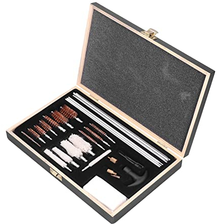 Strumento per la pulizia del fucile, 28 pezzi 12-410ga Calibro Forniture portatili Kit per la pulizia della pistola universale Sicuro con custodia per pistola per pistola
