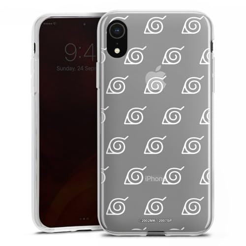 Silikon Hülle kompatibel mit Apple iPhone Xr Case transparent Handyhülle Naruto Shippuden Konoha Pattern
