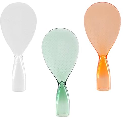 Juego de 3 Cucharas Antiadherentes para Arroz, Cucharas para Cocinar en La Arrocera, Cucharas Verticales de Estilo Japonés para Arroz, Puré de Patatas o Más