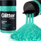Hemway Premium Glitter Shaker - Turquoise Blue Holographic | Fine Metallic Flake Sequins for Resin & Epoxy Crafts | Craft Supplies for Tumblers, Festival, Hair, Face, Body, Eye & Nail Art | 130 g