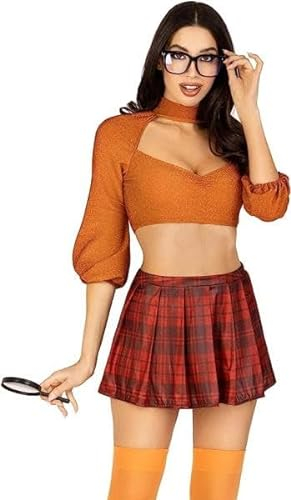 LEG AVENUE Damen-Kostüm mit Nerd-Brille, 4 Stück
