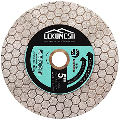 LEKOMESH Diamanttrennscheibe 125MM - Doppelseitige Diamant Fliesenscheibe zum Schneiden Schleifen von Porzellan Keramik Fliesen Marmor Granit Kunststein, Winkelschleifer Blatt mit Hexagon