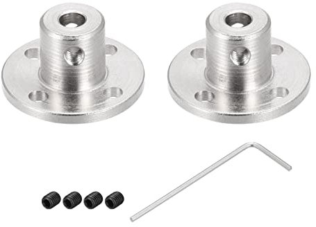 Rebower 4mm Rigid Flange Coupling Connector Motor Coupler (with Screw 1pcs M1.5 Hex Wrench),[for DIY Stepper Motors]-2 Pack