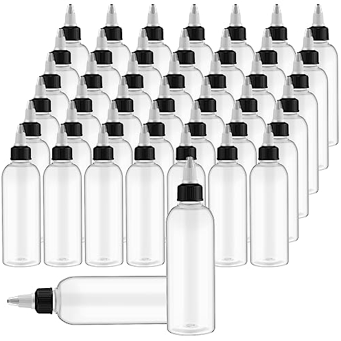 Tanlade 200 Pcs 2 oz Squeeze Bottles Dispensing Boston Plastic Bottles Empty Round Applicator Bottle with Twist Top Caps for Hair Oil Paint Liquids Glue Tattoo Ink Condiment Crafts Household Kitchen