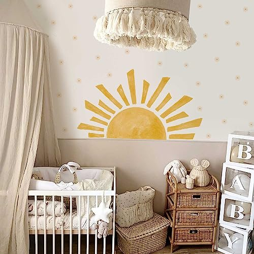 Neukids 120x67cm wandtattoo sonne Boho Golden Sonne Starburst Wandsticker Kinderzimmer Babyzimmer Wandaufkleber Wohnzimmer Schlafzimmer Mädchenzimmer Korridore Boho Wanddeko