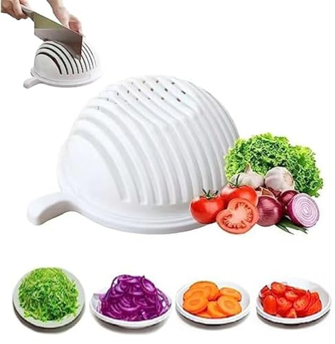 5 in 1 Salat Chopper Schüssel und Cutter, 60 Sekunden Instant Salad Maker, Veggie Choppers und Dicers, Multifunktionale Obstsalat Chopper (1, D)