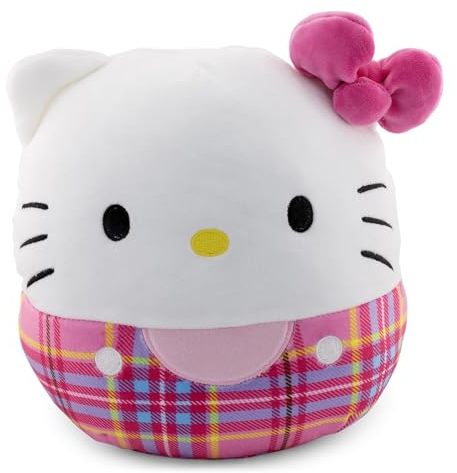 Squishmallows Cuadros rojos Hello Kitty de 8 pulgadas