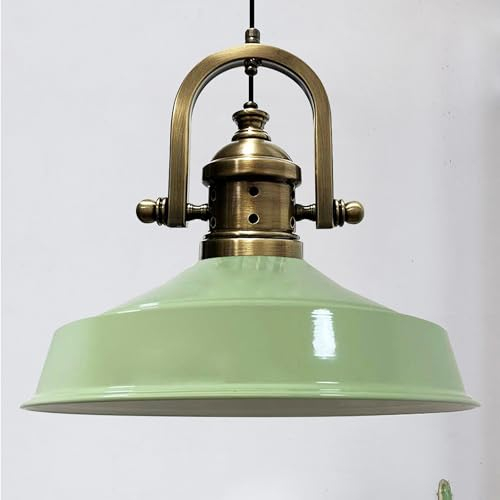 bamyum Asletl-Marine Hängelampe Industrial Vintage Ø41 cm, Küchenlampe Hängend Vintage, Pendelleuchte Esstisch Vintage, Hängelampe Esstisch, Wohnzimmerlampe, Pendelleuchte Minzgrün Metall, Küchenlampe