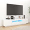 Canditree Meuble TV Moderne avec Lumières LED Banc TV Support de Télé avec Espace de Rangement 180 cm (Blanc)