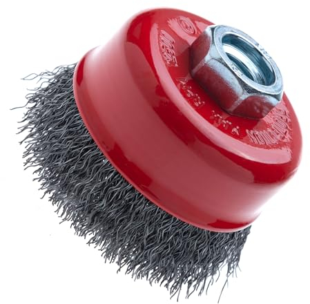 75mm Wire Brush for Angle Grinder, Soft Crimped Wire Brush Wheel for Light- to Medium-duty Cleaning Applications, Wired Cup Brush for Small and Large Angle Grinder with M14 Lockin Nut