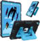 FINTIE Custodia per iPad 10.2 Pollici 9a / 8a / 7a Generazione (2021 2020 2019), Antiurto Robusta Case Protettiva Cover con Supporto Integrato, Nero/Blu