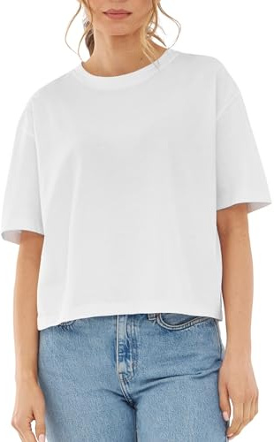 Johnny Urban Cropped Shirt Damen und Herren - Zoey - Kurzes Top aus Baumwolle - Crop Shirt Kurzarm - Basic Tshirt für Sommer