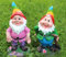 2er Set Gartenzwerge Dekofigur lustige Zwerge Gartendeko Figur LGBTQ Deko Pride Regenbogen - wetterfest - frostsicher Gartenzwergeset außen (Zwergenpaar)