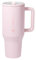 HydroJug Traveler - 32 oz Water Bottle with Handle & Flip Straw - Fits in Cup Holder, Leak Resistant Tumbler-Reusable Insulated Stainless Steel & Rubber Base - Gifts for Women & Men, Pink Sand