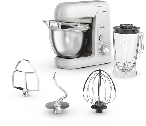Moulinex Bake Partner, Kitchen Machine, potente impastatrice planetaria da 1100 W, prestazioni durevoli, kit di accessori BakeGood, QA521B25
