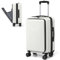 ChaCool Hartschalen-Koffer 38×26×57.5 cm mit Laptop-Fach, ABS-Material, TSA-Schloss, Robustes und Leichtes Reisegepäck,Weiß