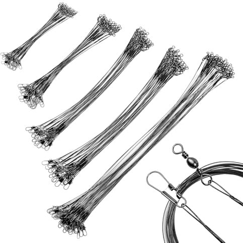 100 Pezzi Leader Filo Da Pesca In Acciaio Inossidabile, Anti Morso Pesca Terminali Acciaio, Per Acqua Dolce E Salata, Finali Da Pesca Leader, 10 Cm, 15 Cm, 20 Cm, 25 Cm, 30 Cm, Nero