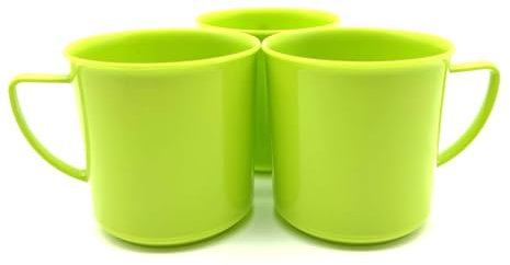 Kimmel Lot de 3 tasses de 330 ml en plastique - Vaisselle pour enfant - Vert citron