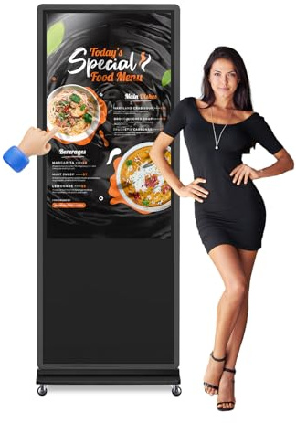 YIXZSWD Schermo di visualizzazione per segnaletica digitale, monitor verticale portatile, chiosco di visualizzazione per segnaletica digitale, display di menu digitale (Touchscreen, 49 Pollici)