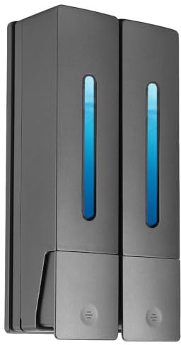 OYIWINMI Seifenspender Wandbefestigung ohne Bohren, 2 Stück 400ml Soap Dispenser, Seifenspender Wand für Küche Bad Duschgel Spender (Schwarz)