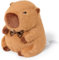 HUTRADE Capybara Original Peluche lestée adaptée au micro-ondes (environ 0,9 kg) Coussin chauffant pour les règles Douleur Jouet Cadeau pour enfants Marron 23 cm