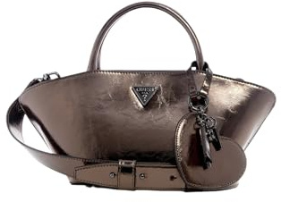 GUESS Handtasche Umhängetasche Bolena Mini Satchel Bag Pewter anthrazit