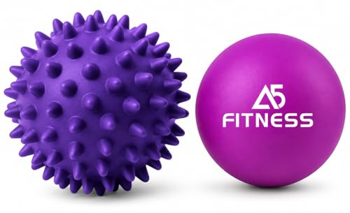 Lacrosse and Hard Spiky Massage Ball Set (Purple Combo) | Perfect for Yoga, Deep Tissue & Trigger Point Massage, Myofascial Release, Plantar Fasciitis & Muscle Recovery & Relaxation