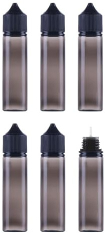 6 flacons vides de 70 ml, flacons souples, flacons compte-gouttes V3, flacons souples, flacons en plastique vides, flacons doseurs, flacons de voyage (noirs)