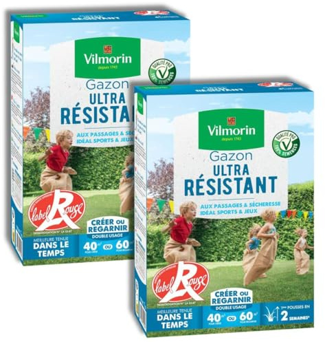 Lot 2x1kg de Gazon Ultra Résistant Label Rouge Vilmorin