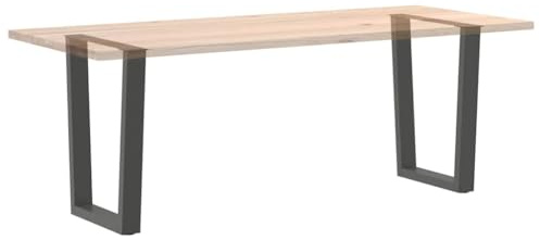 Vorpalize Möbelfüße Tischbeine V-Form, 2 Stück Anthrazit Stahl, 60x72-73,3 cm, robuste Esstisch Beine mit verstellbaren Nivellierern für Schreibtisch