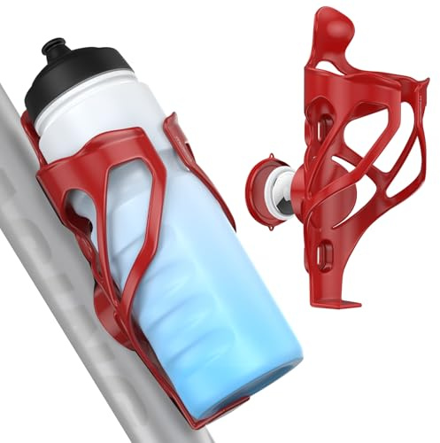 MoKo Bike Water Bottle Holder with Tracker Slot, Fits 500ml Bottles 6.5-7cm | Hidden Tracker Slot for AirTag/Tile, Fits 500ml PET Bottles 6.5-7cm, Durable PC Material, Stable Frame Mount, Easy Install