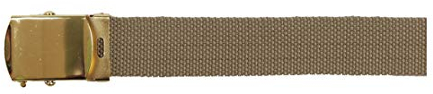 MFH Gürtel mit Metallschloß Koppel Stoffgürtel Länge bis 130 cm verstellbar 3 cm breit viele Farben (Khaki)