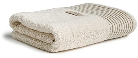 möve Wellness Handtuch Uni mit Chenillebiesen 50 x 100 cm aus 100 % Baumwolle (Spinair), nature