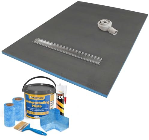Thermopanel Linear Wet Room Shower Tray with Waste - Choice of Grate & Tanking Kit