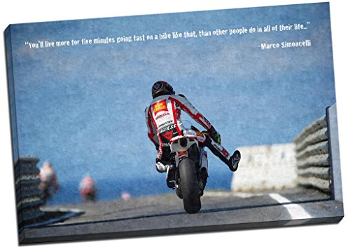 Panther Print - Marco Simoncelli MOTO GP Leinwanddruck Bild Wall Art - Großes Format 76,2 x 50,8 cm