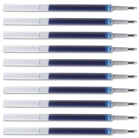 DONAU Gelkugelschreibermine Kugelschreiberminen Ersatzminen Farbe: Blau/ 10 Stück (10er Pack)/ Kugeldurchmesser: 0,5 mm/Strichstärke: 0,25 mm/Wasserfeste und Nicht Verblassende Tinte