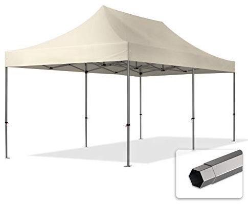 TOOLPORT Faltzelt Partyzelt 3x6m - ohne Seitenteile Premium Dach Faltpavillon Pavillon Creme