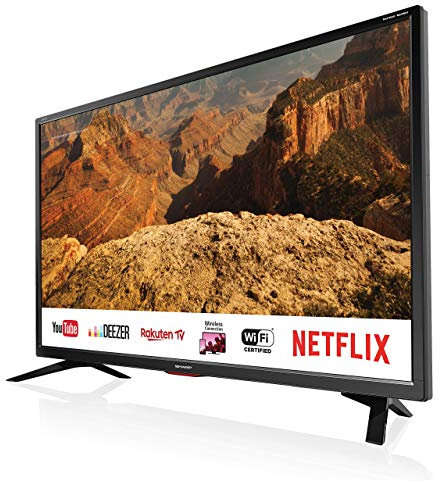 Sharp Aquos LC-32BC5E - 32 Smart TV HD Ready LED TV, Wi-Fi, DVB-T2/S2, 1366 x 768 Pixels, Nero, suono Harman Kardon, 3xHDMI 2xUSB, 2019 [Classe di efficienza energetica A+]