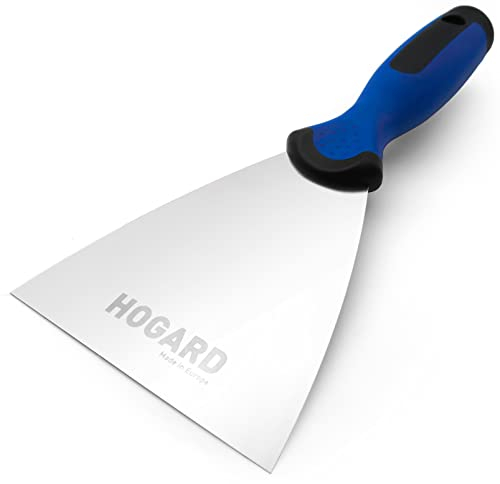 HOGARD Spatola per Stucco in Acciaio Inox | Raschietti con Manico Ergonomico Per Stuccare Made in EU | 100 mm