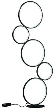 lightling LED Stehleuchte Sina schwarz matt Metall, stufenlos dimmbar über Fußschalter, 36W, Höhe 115 cm, Breite: 47 cm, Tiefe: 20 cm