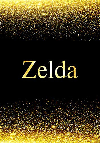 Zelda Notebook: Personalized Journal to Write In Notebook - Printed Glitter Black and Gold , Notebook Journal - 110 pages, 7x10 inch. Christmas gift , birthday gift idea