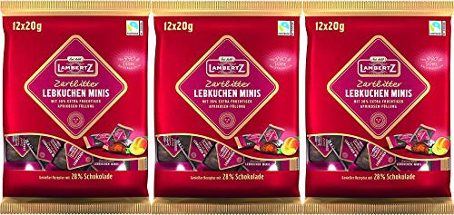 Lambertz Zartbitter Lebkuchen Minis Extra Fruchtiger Aprikosen Füllung 3 x 240 g