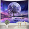 LB Sternenhimmel Wandteppich Baum des Lebens Wandbehang Voll Mond Wandtuch Nachtlandschaft Tapisserie für Wohnzimmer Schlafzimmer Wohnheim Wand Dekor,235x180cm