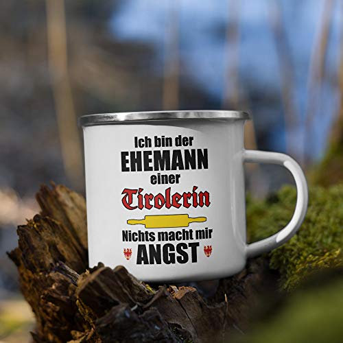 Jimbeels Ehemann Einer Tirolerin (Österreich) | Emaille Tasse | Lustiger Tiroler Spruch | Kaffeetasse | Tirol Österreich